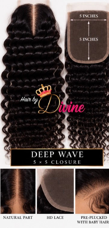 Divine virgin 5*5 HD CLOSURE