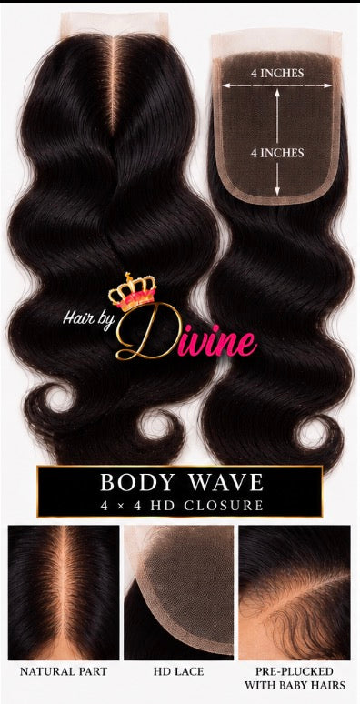 Divine Raw 4*4 hd closure